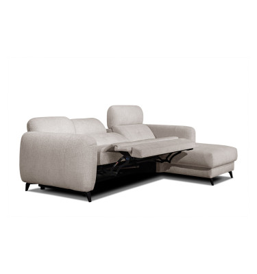 SVEN Ecksofa 3-Sitzer rechts, 1 relax XL, verstellbare Kopfstützen, creme