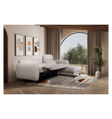 SVEN Ecksofa 3-Sitzer rechts, 1 relax XL, verstellbare Kopfstützen, creme