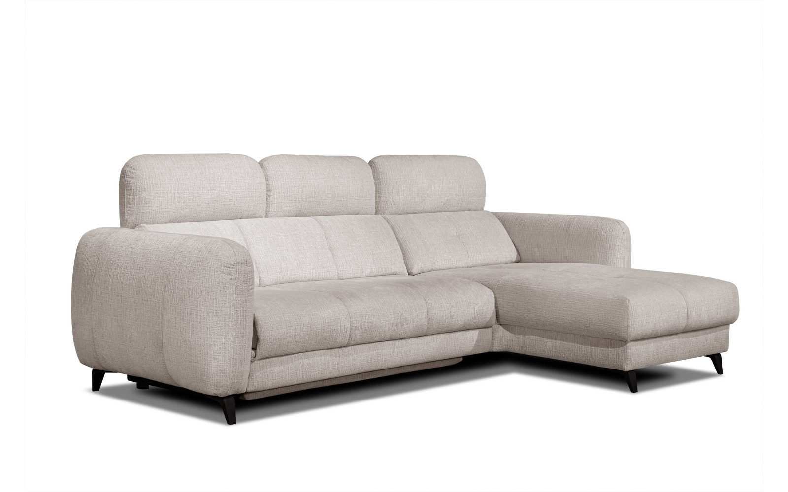 SVEN Ecksofa 3-Sitzer rechts, 1 relax XL, verstellbare Kopfstützen, creme