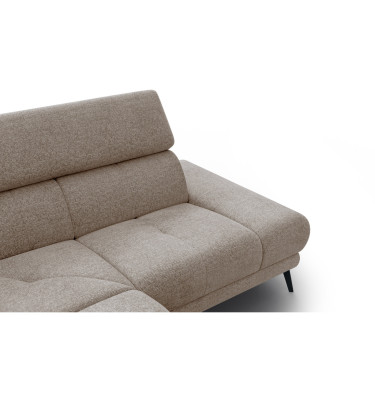 FIERO Ecksofa 4-Sitzer mit 1 Relaxfunktion und verstellbare Kopfstützen, taupe