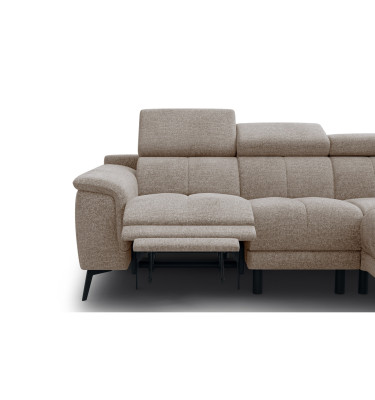 FIERO Ecksofa 4-Sitzer mit 1 Relaxfunktion und verstellbare Kopfstützen, taupe