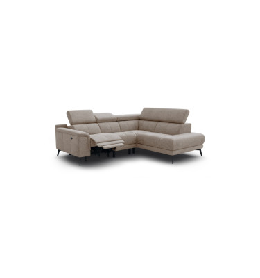 FIERO Ecksofa 4-Sitzer mit 1 Relaxfunktion und verstellbare Kopfstützen, taupe