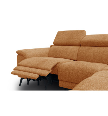 FIERO Ecksofa 4-Sitzer mit 1 Relaxfunktion und verstellbare Kopfstützen, orange