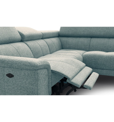 FIERO Ecksofa 4-Sitzer mit 1 Relaxfunktion und verstellbare Kopfstützen, mint