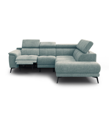 FIERO Ecksofa 4-Sitzer mit 1 Relaxfunktion und verstellbare Kopfstützen, mint