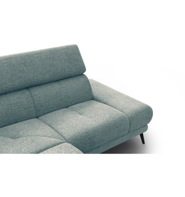 FIERO Ecksofa 4-Sitzer mit 1 Relaxfunktion und verstellbare Kopfstützen, mint
