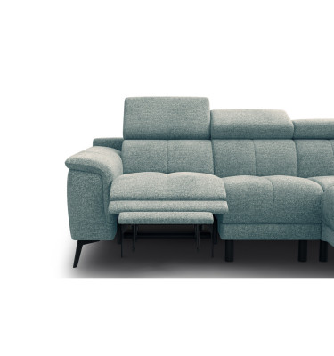 FIERO Ecksofa 4-Sitzer mit 1 Relaxfunktion und verstellbare Kopfstützen, mint