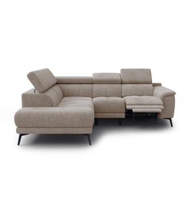FIERO Ecksofa 4-Sitzer mit 1 Relaxfunktion und verstellbare Kopfstützen, taupe