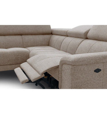 FIERO Ecksofa 4-Sitzer mit 1 Relaxfunktion und verstellbare Kopfstützen, taupe