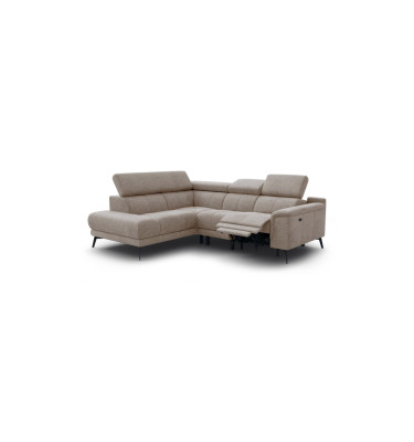 FIERO Ecksofa 4-Sitzer mit 1 Relaxfunktion und verstellbare Kopfstützen, taupe