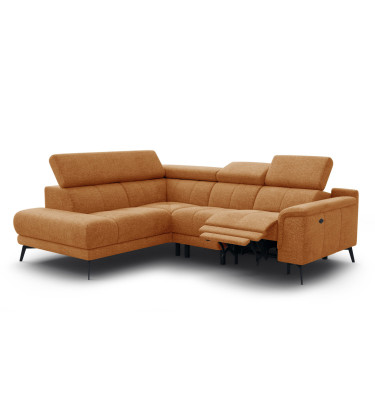 FIERO Ecksofa 4-Sitzer mit 1 Relaxfunktion und verstellbare Kopfstützen, orange