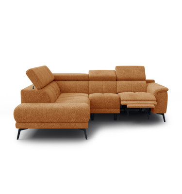 FIERO Ecksofa 4-Sitzer mit 1 Relaxfunktion und verstellbare Kopfstützen, orange