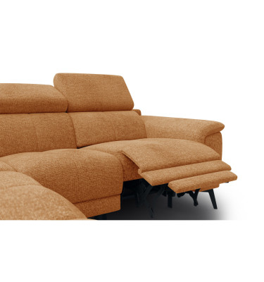 FIERO Ecksofa 4-Sitzer mit 1 Relaxfunktion und verstellbare Kopfstützen, orange