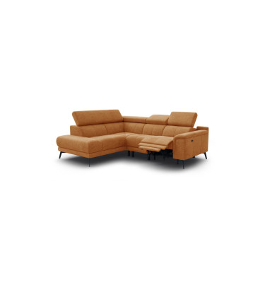 FIERO Ecksofa 4-Sitzer mit 1 Relaxfunktion und verstellbare Kopfstützen, orange