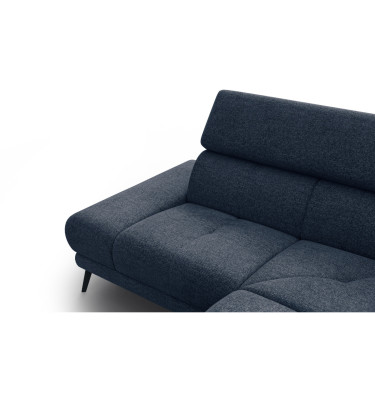 FIERO Ecksofa 4-Sitzer mit 1 Relaxfunktion und verstellbare Kopfstützen, marineblau