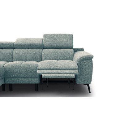 FIERO Ecksofa 4-Sitzer mit 1 Relaxfunktion und verstellbare Kopfstützen, mint