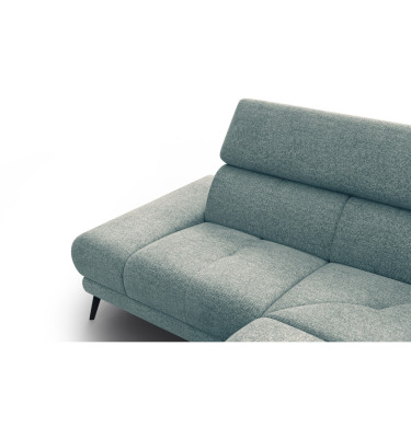 FIERO Ecksofa 4-Sitzer mit 1 Relaxfunktion und verstellbare Kopfstützen, mint