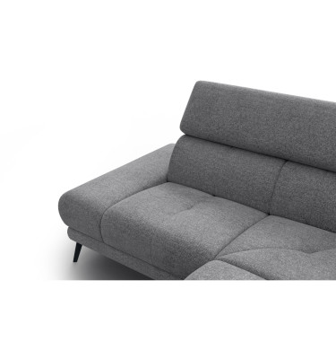 FIERO Ecksofa 4-Sitzer mit 1 Relaxfunktion und verstellbare Kopfstützen, grau
