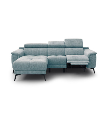 FIERO Ecksofa 3-Sitzer mit 1 Relaxfunktion und verstellbare Kopfstützen, mint