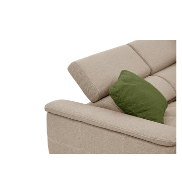 PLAUEN Sofa 3-Sitzer mit 2 Relaxfunktionen und verstellbare Kopfstützen, beige