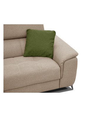 PLAUEN Sofa 3-Sitzer mit 2 Relaxfunktionen und verstellbare Kopfstützen, beige