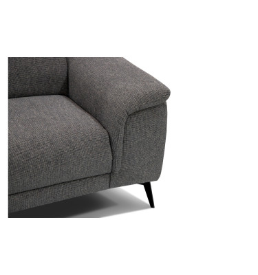 FIERO Sofa 3-Sitzer mit 2 Relaxfunktionen und verstellbare Kopfstützen, dunkelgrau