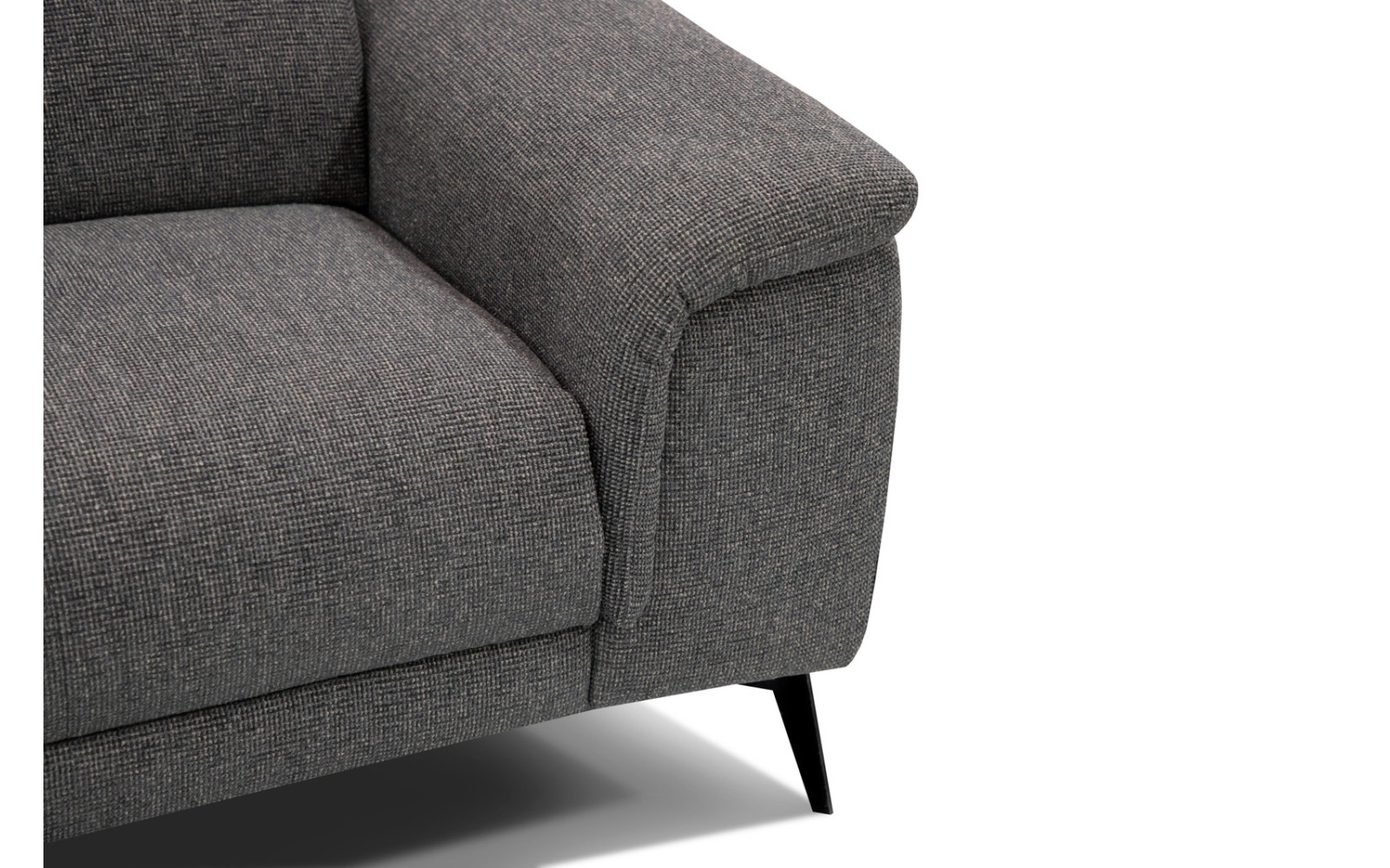 FIERO Sofa 3-Sitzer mit 2 Relaxfunktionen und verstellbare Kopfstützen, dunkelgrau