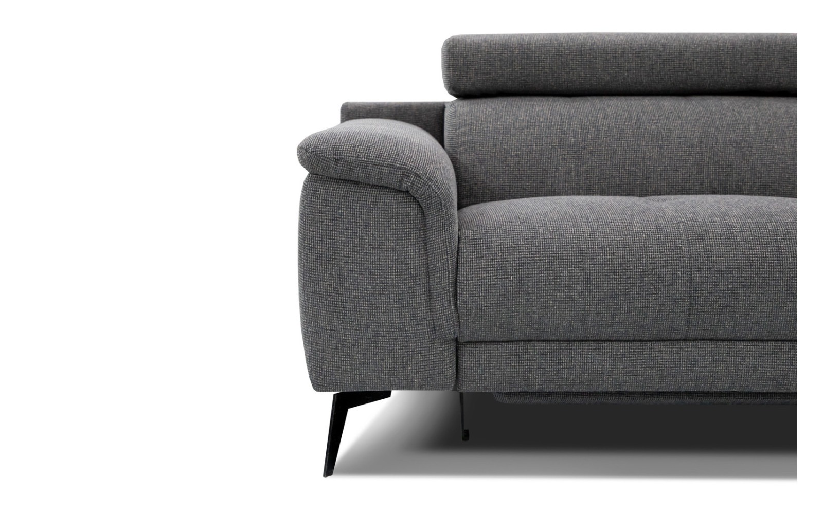 FIERO Sofa 3-Sitzer mit 2 Relaxfunktionen und verstellbare Kopfstützen, dunkelgrau