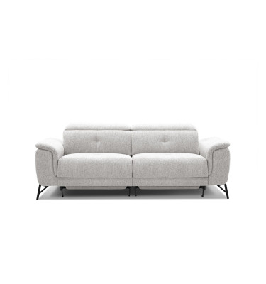AVENA Sofa 3-Sitzer mit 2 Relaxfunktionen und verstellbare Kopfstützen, creme