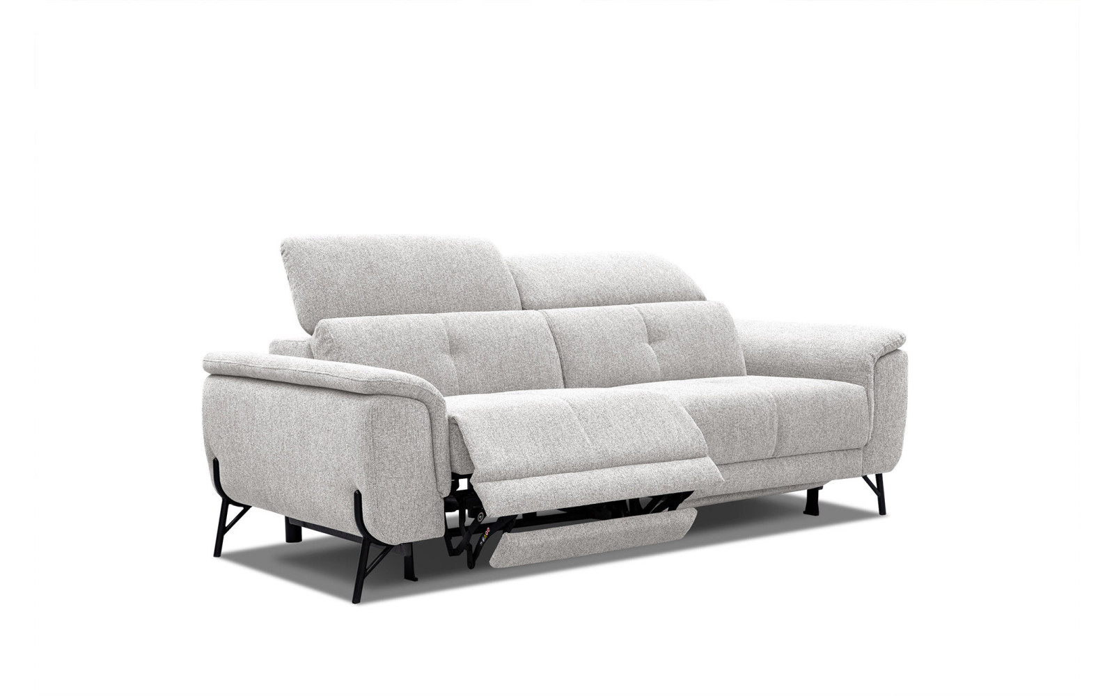 AVENA Sofa 3-Sitzer mit 2 Relaxfunktionen und verstellbare Kopfstützen, creme