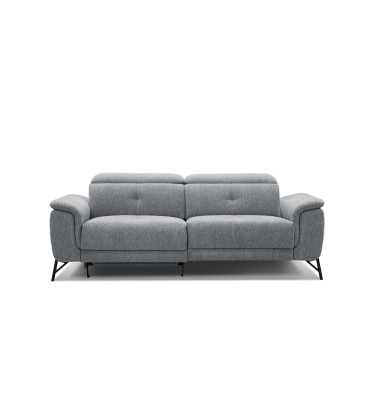 AVENA Sofa 3-Sitzer mit 1 Relaxfunktion und verstellbare Kopfstützen, grau