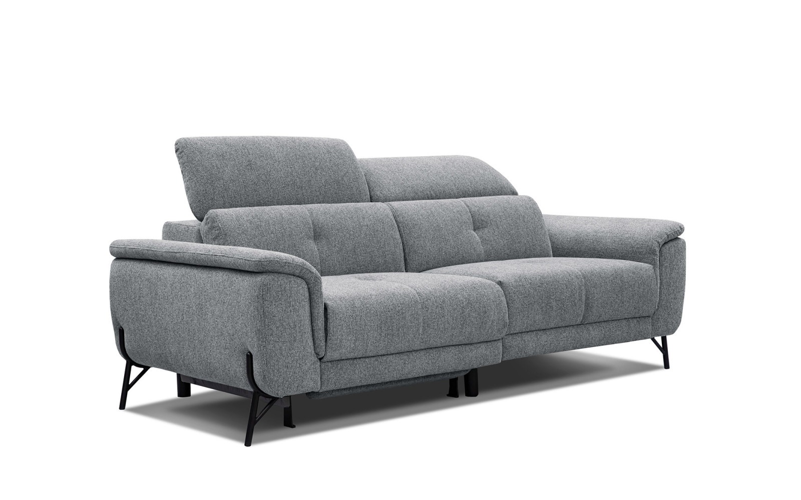 AVENA Sofa 3-Sitzer mit 1 Relaxfunktion und verstellbare Kopfstützen, grau
