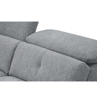 AVENA Sofa 3-Sitzer mit 1 Relaxfunktion und verstellbare Kopfstützen, grau
