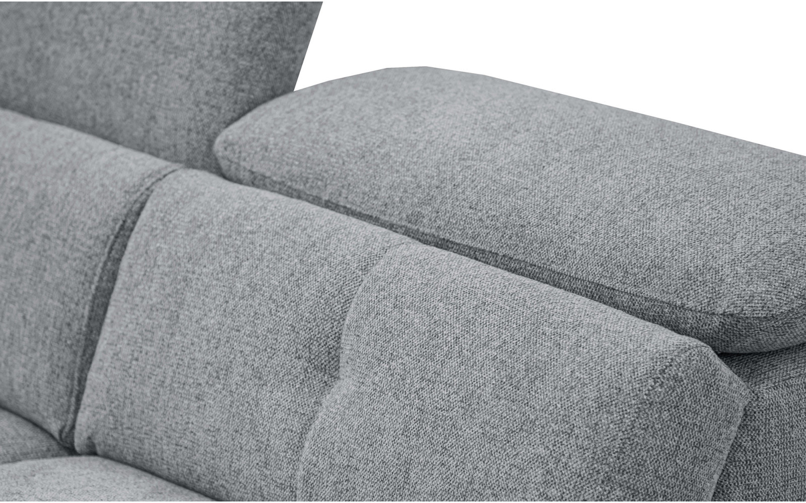 AVENA Sofa 3-Sitzer mit 1 Relaxfunktion und verstellbare Kopfstützen, grau