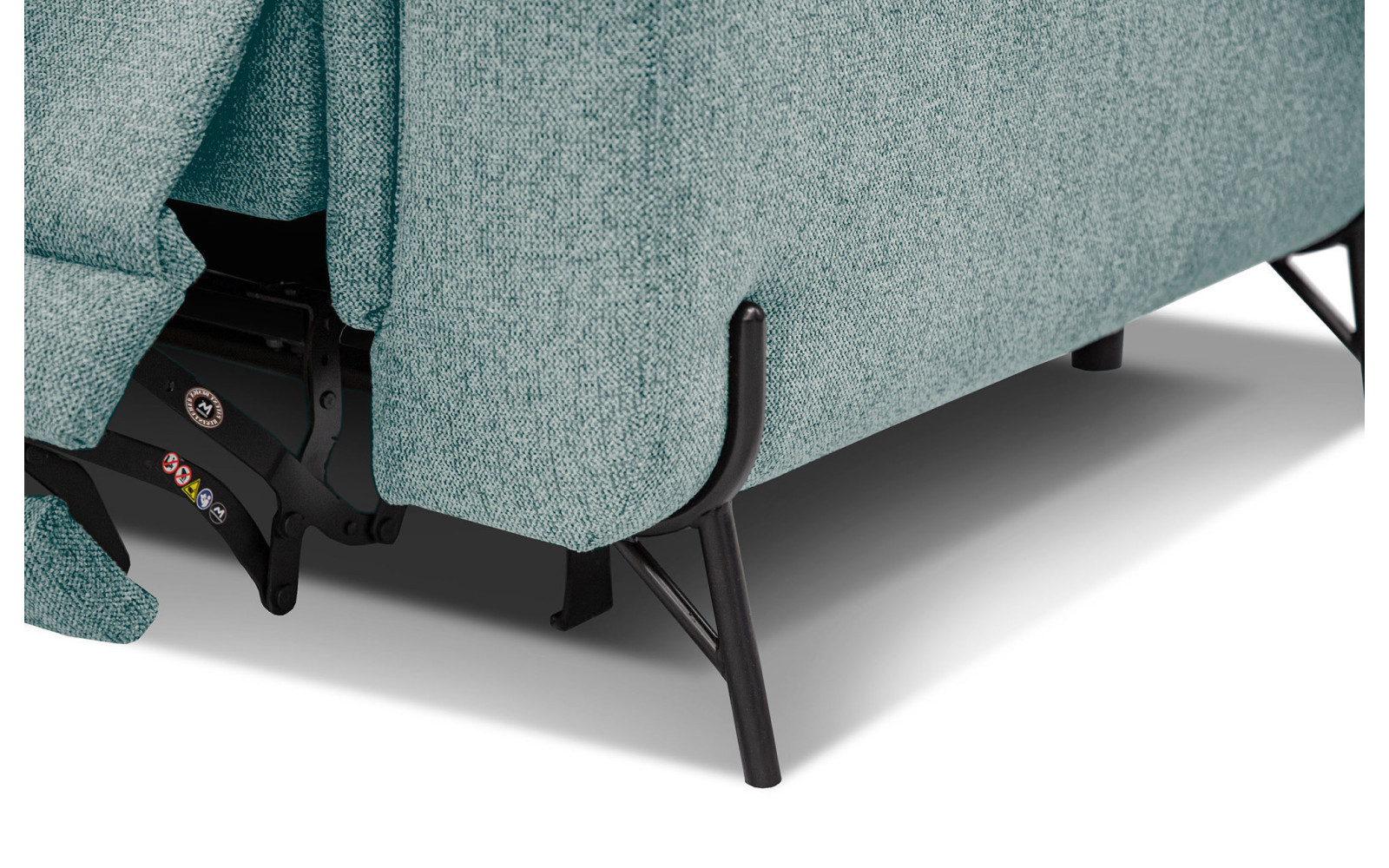 AVENA Sofa 3-Sitzer mit 1 Relaxfunktion und verstellbare Kopfstützen, mint