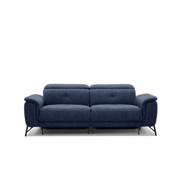 AVENA Sofa 3-Sitzer mit 2 Relaxfunktionen und verstellbare Kopfstützen, marineblau