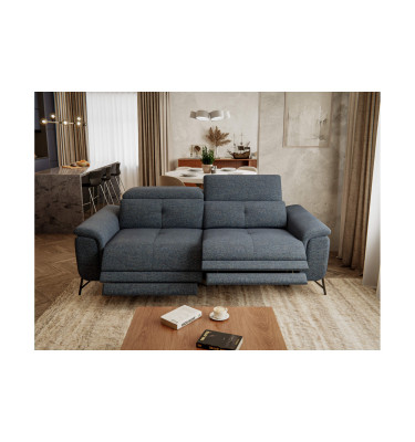 AVENA Sofa 3-Sitzer mit 2 Relaxfunktionen und verstellbare Kopfstützen, marineblau