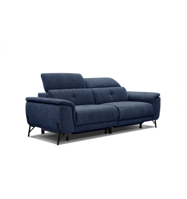 AVENA Sofa 3-Sitzer mit 2 Relaxfunktionen und verstellbare Kopfstützen, marineblau