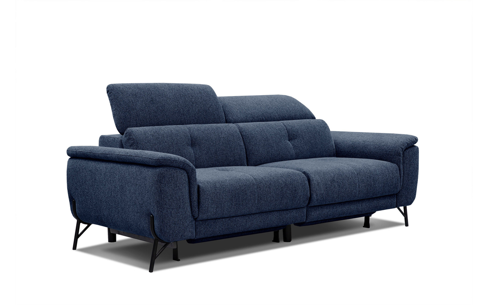 AVENA Sofa 3-Sitzer mit 2 Relaxfunktionen und verstellbare Kopfstützen, marineblau