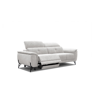 AVENA Sofa 3-Sitzer mit 1 Relaxfunktion und verstellbare Kopfstützen, creme