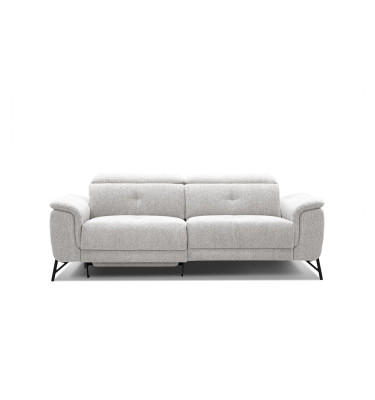AVENA Sofa 3-Sitzer mit 1 Relaxfunktion und verstellbare Kopfstützen, creme