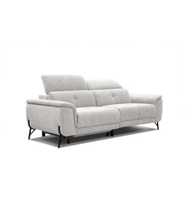 AVENA Sofa 3-Sitzer mit 1 Relaxfunktion und verstellbare Kopfstützen, creme