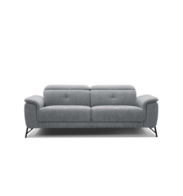 AVENA Sofa 3-Sitzer mit verstellbare Kopfstützen, grau