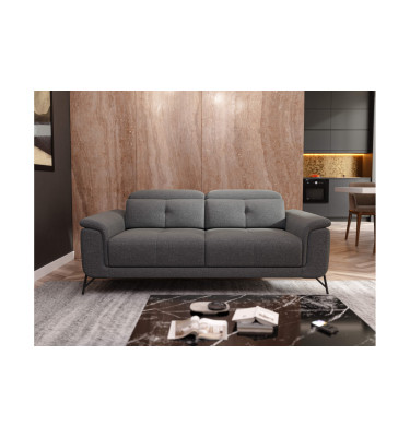 AVENA Sofa 3-Sitzer mit verstellbare Kopfstützen, grau