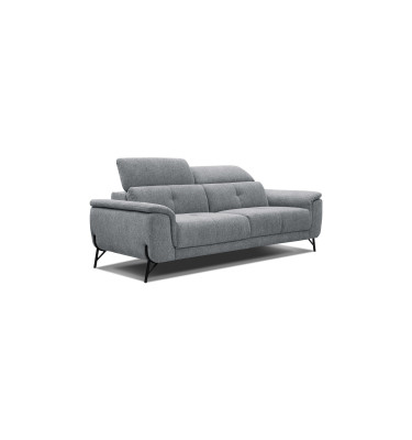 AVENA Sofa 3-Sitzer mit verstellbare Kopfstützen, grau