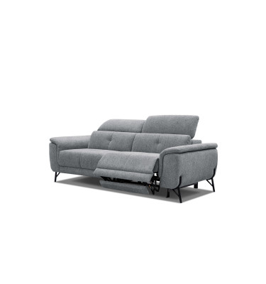 AVENA Sofa 3-Sitzer mit 1 Relaxfunktion und verstellbare Kopfstützen, grau