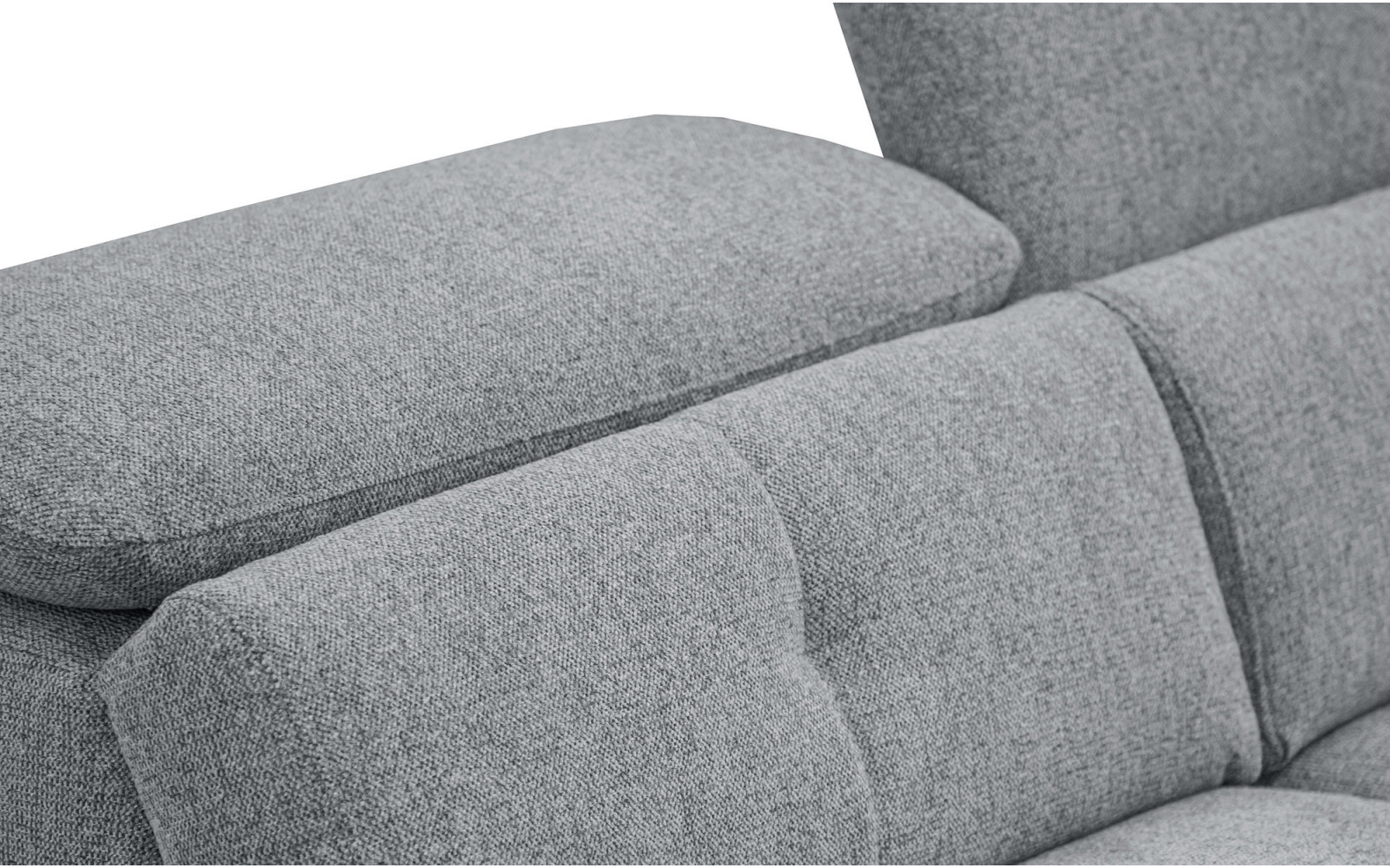 AVENA Sofa 3-Sitzer mit 1 Relaxfunktion und verstellbare Kopfstützen, grau