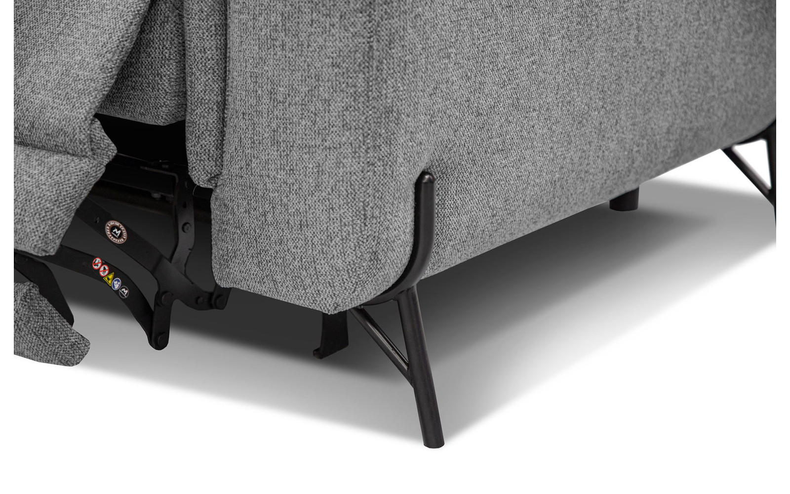 AVENA Sofa 3-Sitzer mit 1 Relaxfunktion und verstellbare Kopfstützen, grau