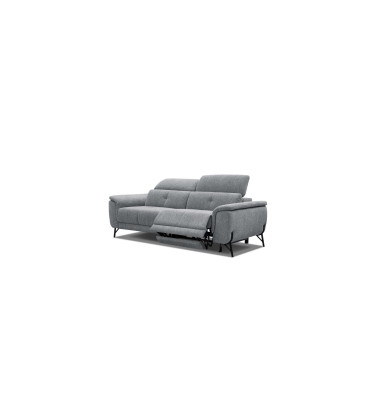 AVENA Sofa 3-Sitzer mit 1 Relaxfunktion und verstellbare Kopfstützen, grau