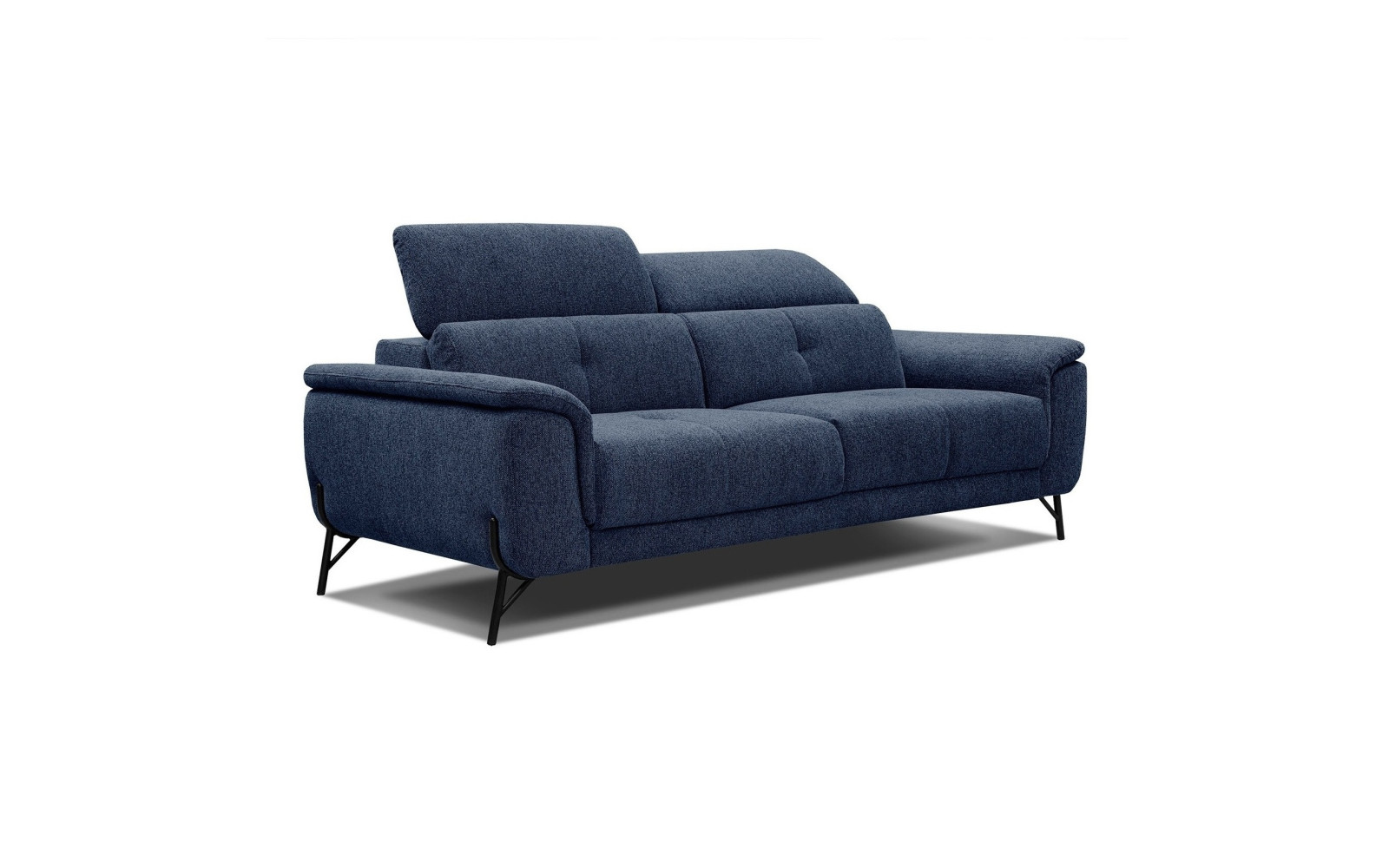 AVENA Sofa 3-Sitzer mit verstellbare Kopfstützen, marineblau